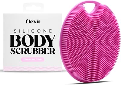 flexii Silicone Body Scrubber Premium Exfoliator Pink