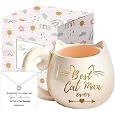 EUJTCO Best Cat Mom Ever Gifts for Women with 11Oz Coffee Mug and Exquisite Necklace, Perfect for Cat Lovers,Ideal for Mother's Day,End of Years Thank You Birthday& Daily Surprises