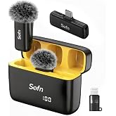 Sofn Wireless Microphone for iPhone &amp; Android, Dual Lapel Mini Microphone | 24H Charging Case,Lavalier Clip-on,USB-C &amp; Lightning,Noise Reduction,70 ft Range,Content Creators,Video Recording,Plug on