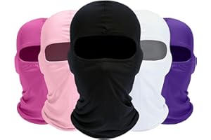 ROXUN Balaclava Ski Mask, 5 Pack Neck Gaiter Motorcycle Scarf Summer Cooling UV Protector Men/Women