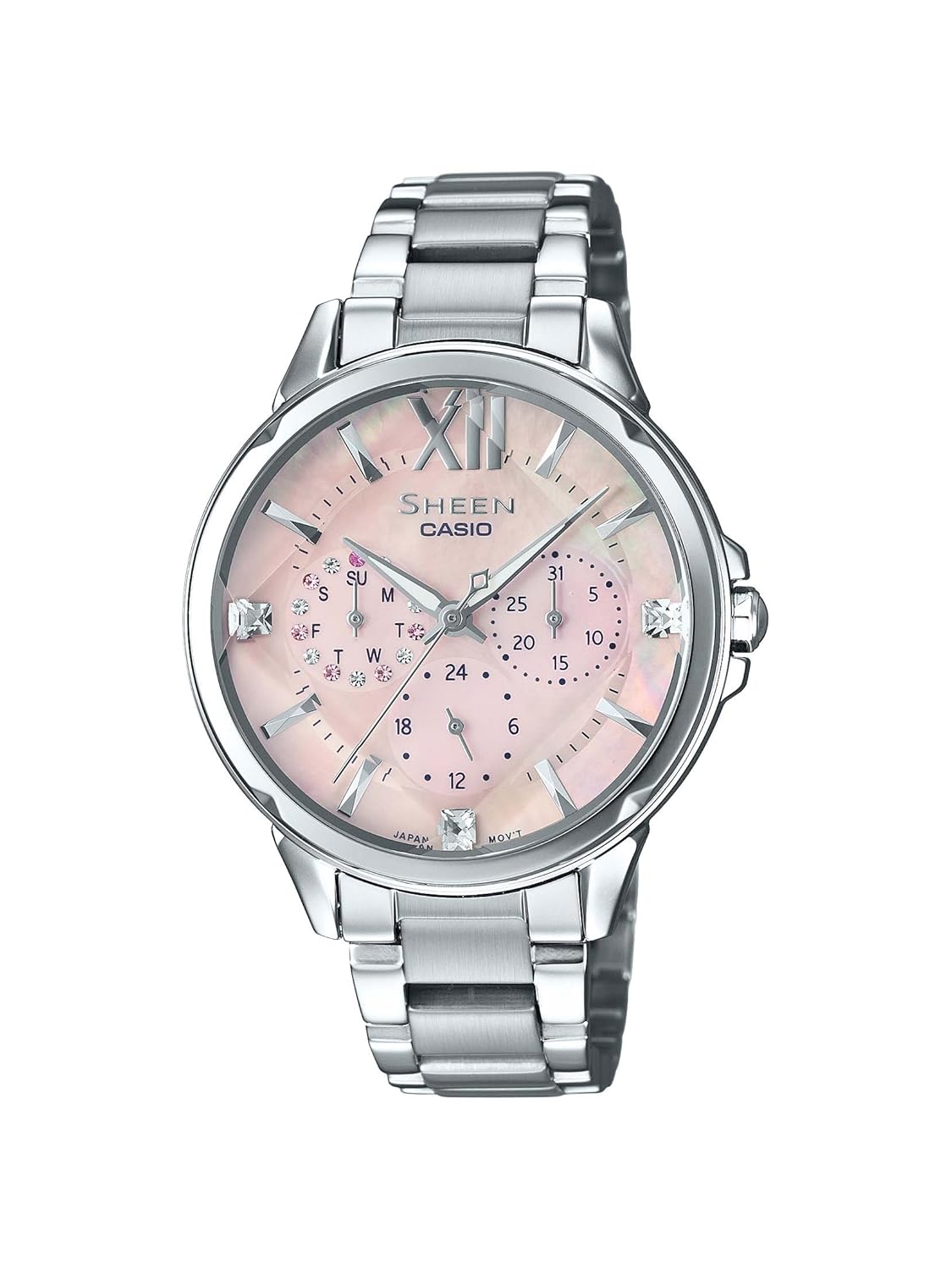 casio sheen mother of pearl watch