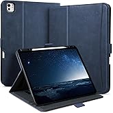Zinibri Handcrafted Case for iPad Pro 13 Inch M5 2025/M4 2024 with Pencil Holder & Hand Strap & Pocket,Auto Sleep/Wake,Magnetic Closure,Multi Angles Stand Cover,Protective Folio PU Leather,Dark Blue