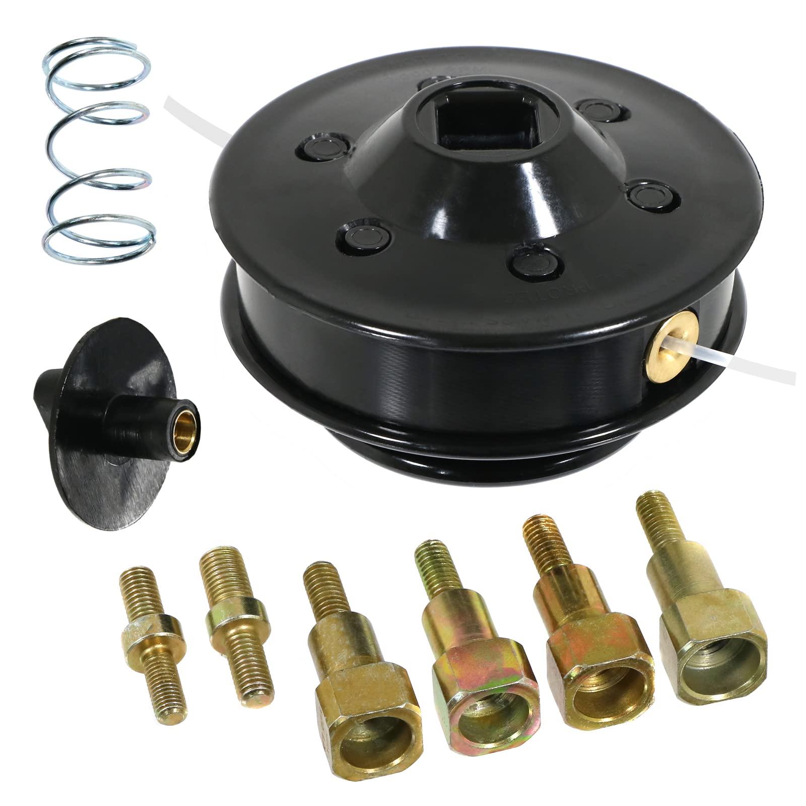 SPARES2GO Universal Dual Line Manual Feed Head with Bolts for Strimmer/Trimmer/Brushcutter