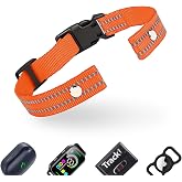 Collar Replacement Strap, Reflective Replacement Nylon Collar Strap | E Collar Straps for Dog GPS Training Bark Receiver Collars, Fits Small Medium Large Dogs, Durable &amp; Adjustable (Orange)