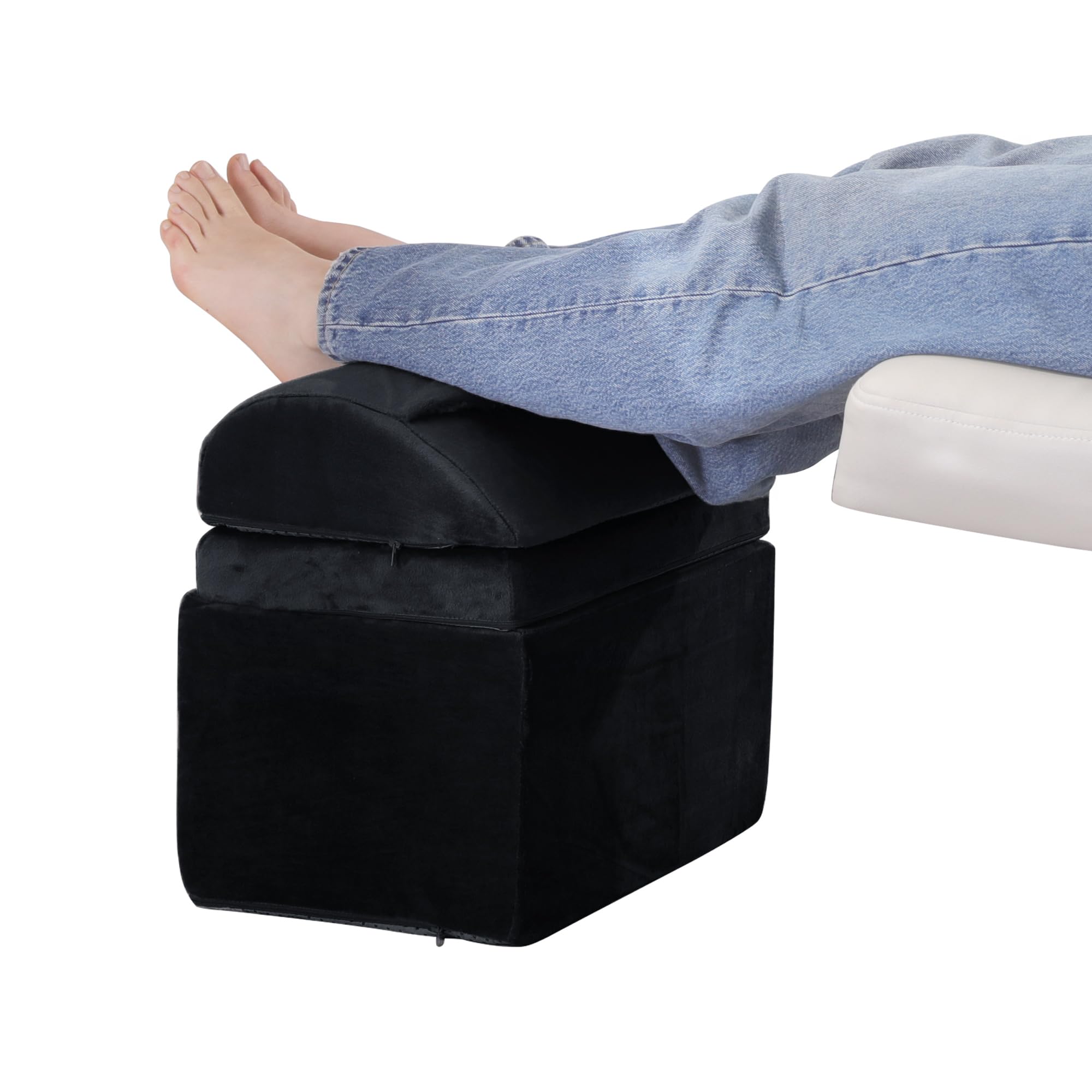 Photo 1 of ROYALAY Adjustable Foot Rest for Under Desk, Ergonomic Foot Stools with Feet Warm Pocket, Under Desk Ottoman for Office, Black