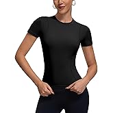 Womens Workout Compression Shirts,Athletic Dry Fit Yoga Gym Pilates Shapewear Tops,Cute Crop Y2K Short Sleeve Clothes