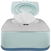 GOGO pure Baby Wet Wipe Warmer and Wet Wipe Dispenser, Holder and Case - with Easy Press On/Off Switch, Great Baby Gift (Blue/Grey) - Only At Amazon