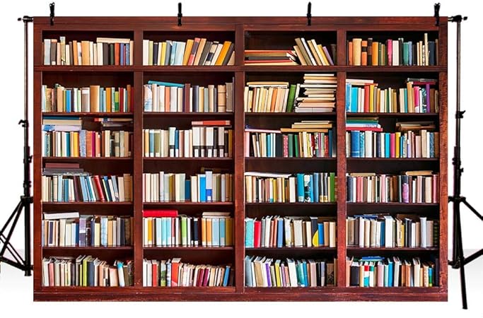 Amazon Comophoto 本棚 背景 ヴィンテージ 木製 本棚 図書館 勉強部屋 卒業写真 背景 7x5フィート ビニール写真スタジオ小道具 バックペーパー 背景布 通販