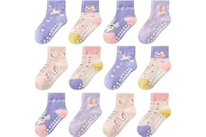 Aroveea Non Slip Grip Ankle Baby Socks 12 Pack for Toddler Boys and Girls Kids Infant Baby Cute Cotton Socks