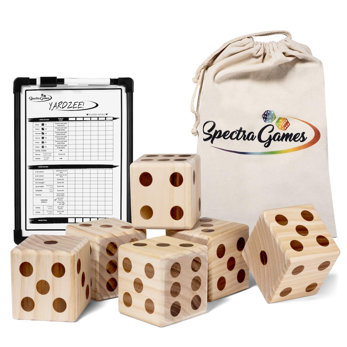 Best Giant Dice-Wooden Set For Yard And Lawn Games