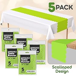 Lime Green Scallop Table Runner