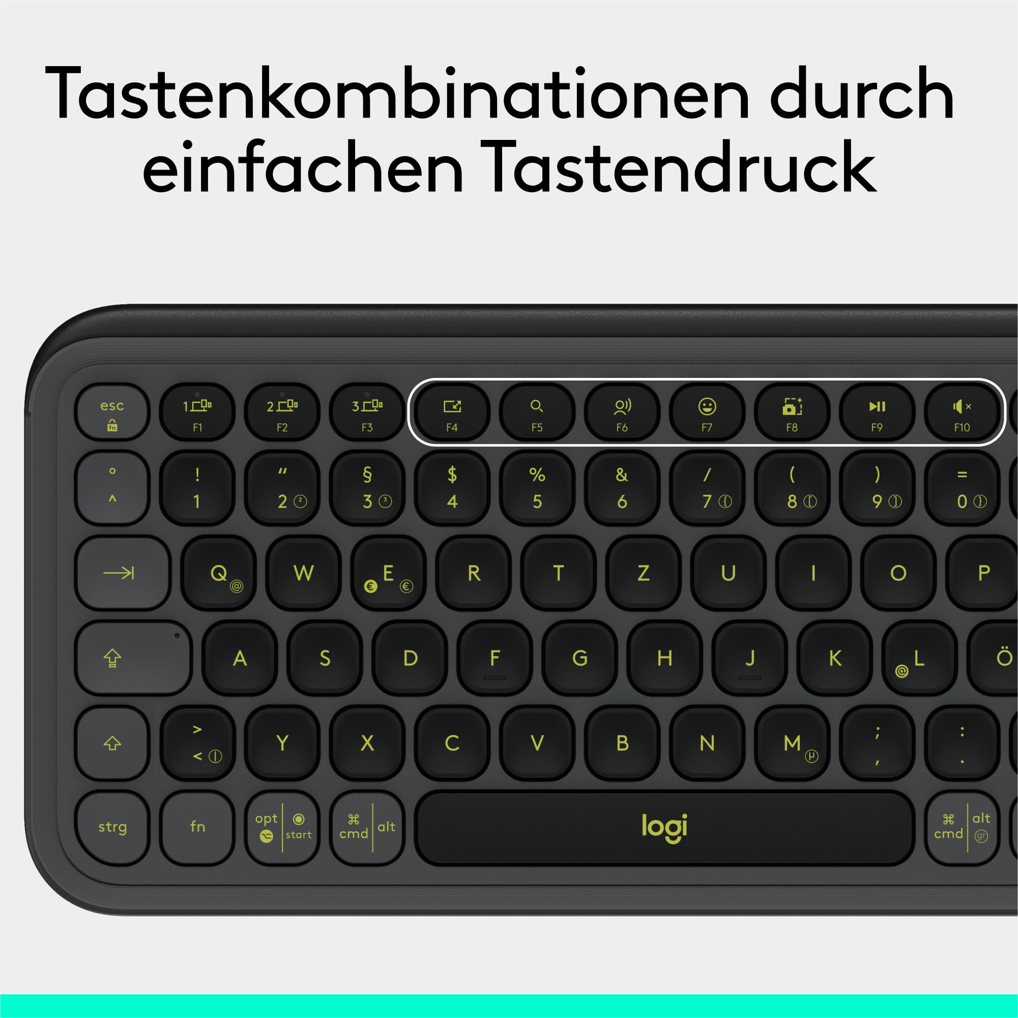 Logitech POP ICON KEYS kabellose Bluetooth-Tastatur (Grafit) 8