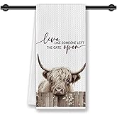 CosxHabitat Highland Cow Cattle Kitchen Dish Towels,Cow Lovers Gifts for Women, Funny Farmhouse Cattle Hand Tea Towels for Bathroom Kitchen Decor,16x24 Inches
