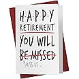 Funny Retirement Card for Him Her - Perfect Card for Mom Dad Uncle Aunt - Ideal Friend Coworker Retirement Card - Karto - Be Missed