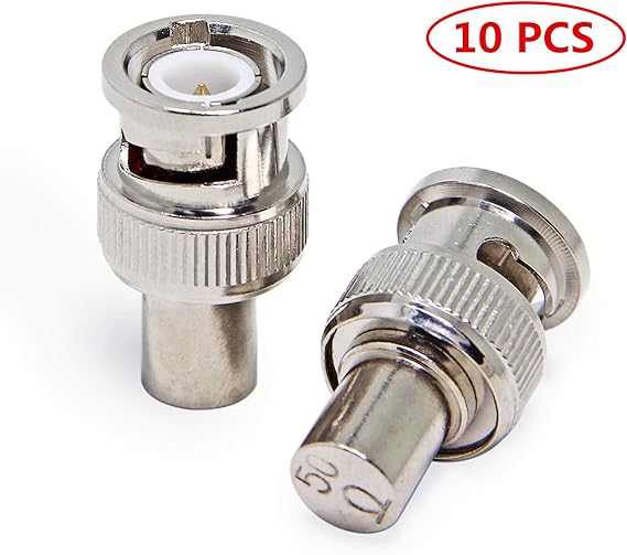 BNC Terminator, 10Pack RFAdapter 50 Ohm RF Coax Adapter