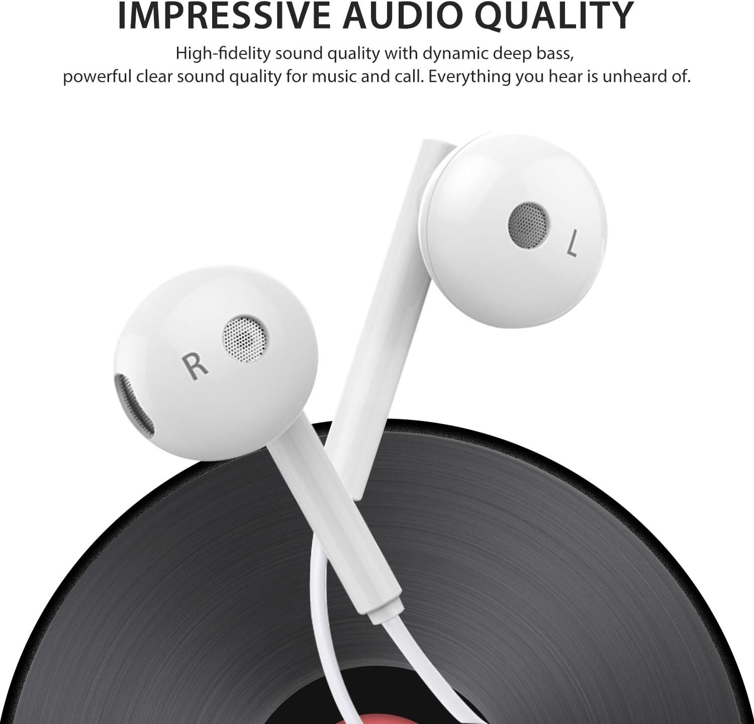 Wired Earbuds with Microphone and Remote Volume Control [2 Pack] [2 Pair] 3.5mm Plug Earphones Noise Canceling Headphones for Android Smartphone, Tablet, MP3/MP4 Player, All 3.5mm Audio Devices: Home Audio & Theater