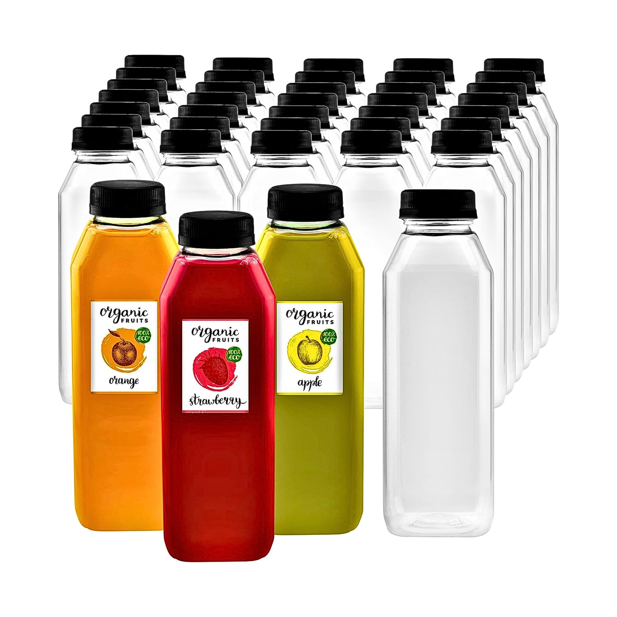 Green Direct 16oz Clear Plastic Reusable Juice