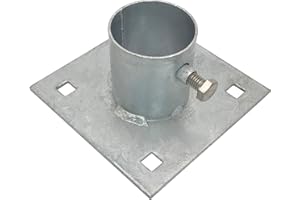 A.A Stationary Dock Base Plate Hardware, 5" x 5" - Heavy-Duty Galvanized Steel
