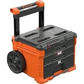 Klein Tools 54890MB MODbox Three Drawer Rolling Toolbox | Heavy-Duty Portable Tool Organizer with Side Mounting, 10-Inch Rubber Wheels, Removable Handle, Dividers Included