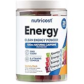 Nutricost Energy Complex Stickpacks (20 Servings) Flavor Variety Pack - Gluten-Free + Non-GMO