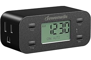 DEWENWILS 24 Hour Programmable Digital Timer Outlet with 1 Grounded Outlet, Timers for Electrical Outlets, Light Timer for In