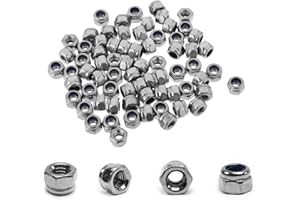 JUVIELICH 120PCS M3 Locknuts Metric Nylon Inserted Hex Lock Nuts Self-Lock Nylon Insert M3x0.5mm 304 Stainless Steel Self Locking 5.5mm Hex Nut Driver Tiny Nut for RC Bike Pedals 3D Printer