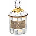 MACKENZIE-CHILDS Sterling Check Enamel Canister, Gray-and-White Kitchen Storage Container with Lid, Mini