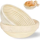 Banneton Bread Proofing Basket: 2 PCS Sourdough Proofing Basket with Liner - Round Banneton Basket for Baking