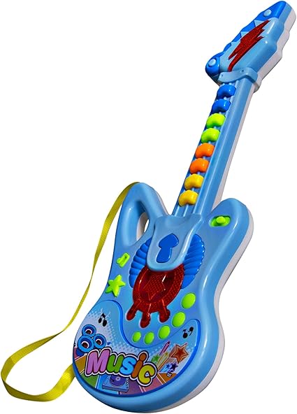 blue toy guitar