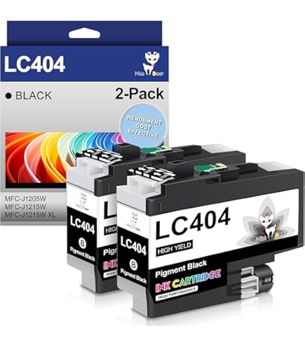 Miss Deer LC404 XL Ink Cartridges 4-Pack Compatible With Brother MFC-J1205W, MFC-J1215W Printers