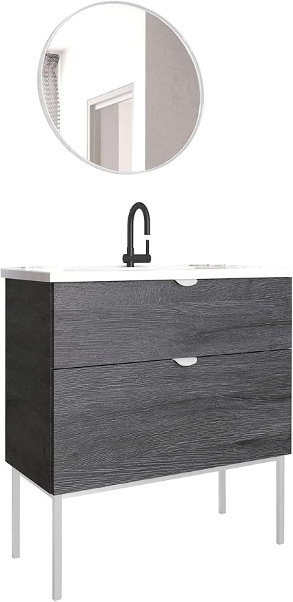 Randalsa 32 Zoll Modernes Badezimmer Waschtisch-Set | Smug Akron Eiche