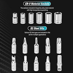 DURATECH 56-pieces 1/4" Mini Ratchet Wrench and