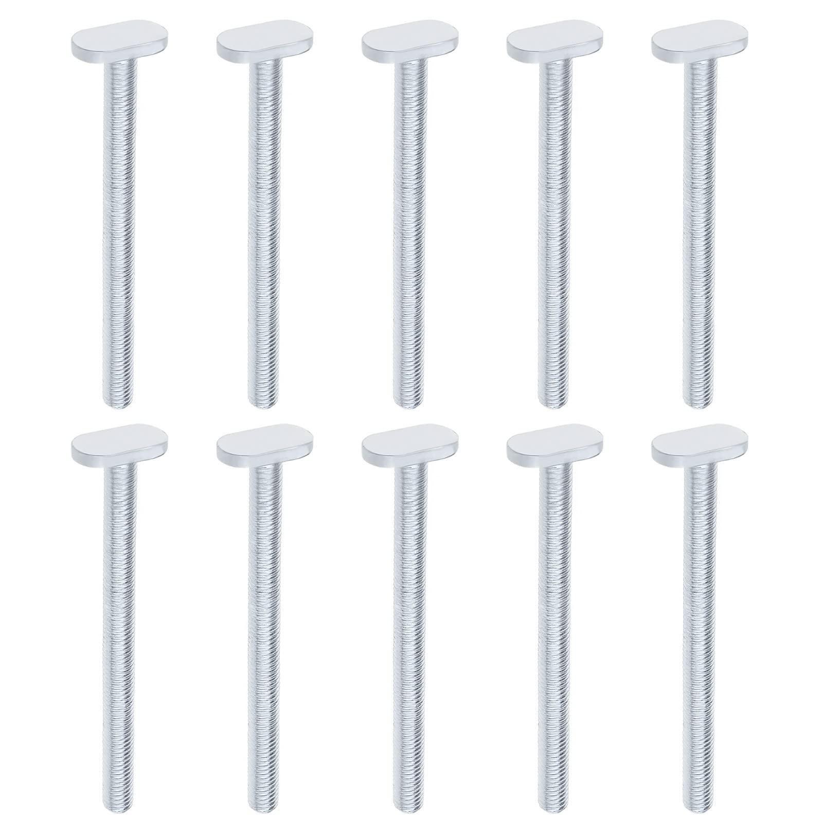 OTOTEC 10PCS M8x100mm Thread T Slot Fastener Tool Drop-in Stud T-Nut Sliding Screw Bolt Carbon Steel Zinc Plated for 30 Series Miter Track Woodworking Tool