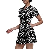 GGOV Womens Tennis Dresses Golf Dress Short Sleeve with Shorts Workout Athletic Dress