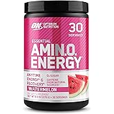 Optimum Nutrition Amino Energy - Pre Workout with Green Tea, BCAA, Amino Acids, Keto Friendly, Green Coffee Extract, Energy Powder - Watermelon, 30 Servings (Packaging May Vary)