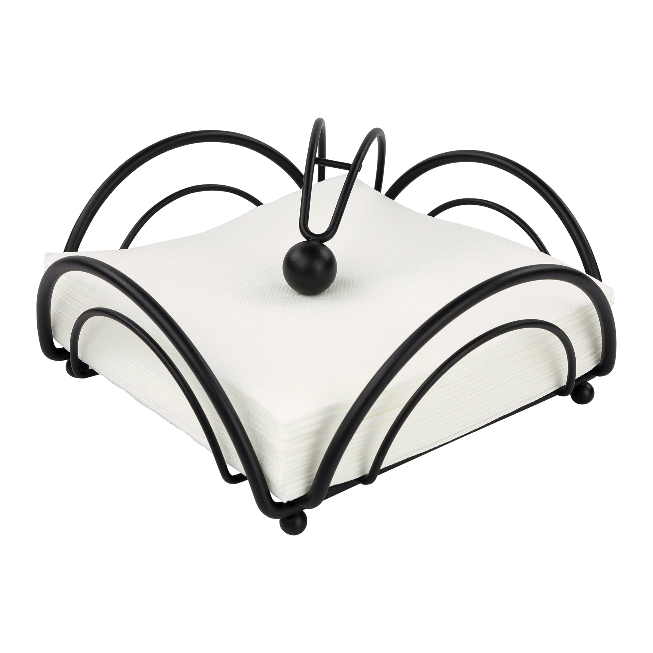 Spectrum Diversified Flower Flat Napkin Holder, Black (97910)