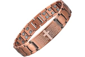 MagEnergy Copper Bracelet for Men, Cross Copper Magnetic Bracelet with Ultra Strength Magnets, Adjustable Link Jewelry Box Gift (Sizing Tool)
