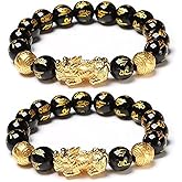 FengShui Bracelet for Men Women Wealth Good Luck Bracelet Black Obsidian Buddha Bead Bracelets Elastic Buddha Dragon Mantra Bracelets Prosperity Protection Jewelry