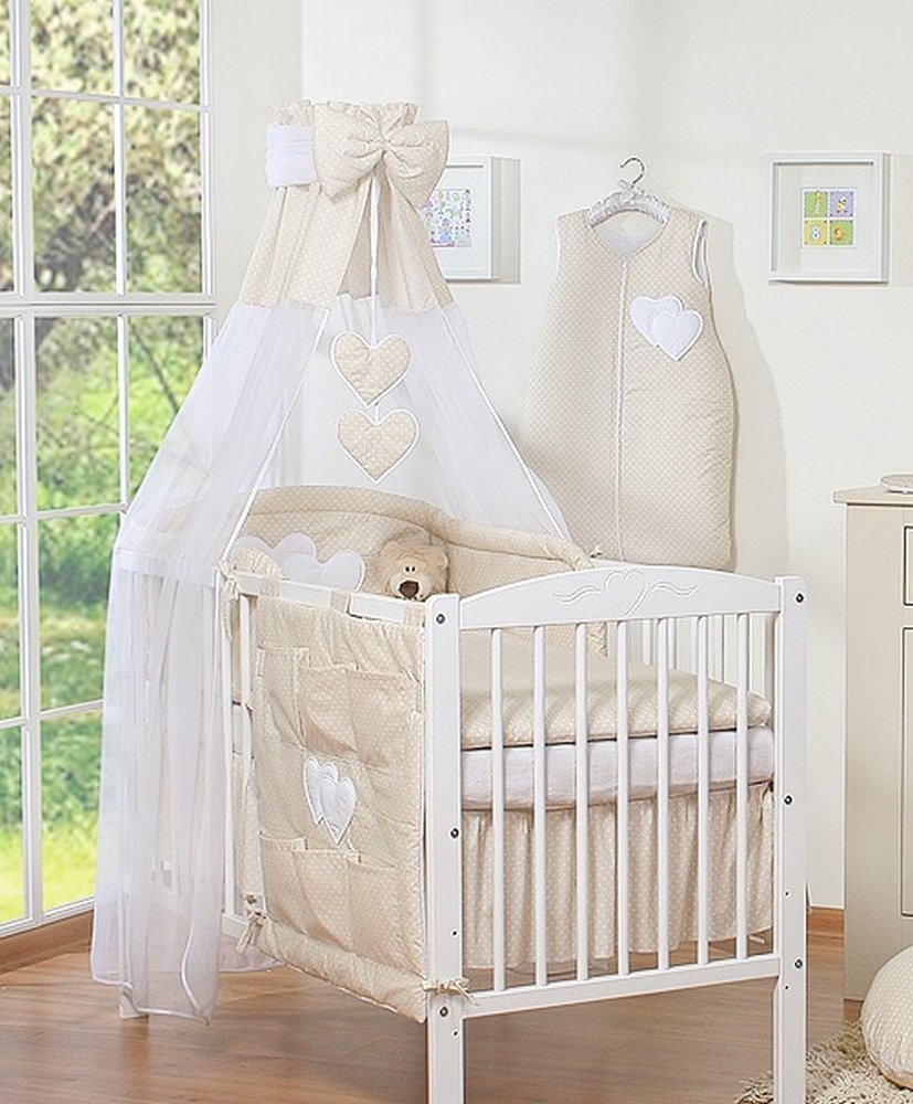 Fabrication Europeenne Ciel De Lit En Voilage Coeur Beige A Pois Accessoires De Literie Ameublement Et Decoration Rodschinson Com