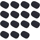 15 Pack Foam Microphone Windscreen, Microphone Mini Foam Cover for Variety of Headset Microphone Noise Reduction