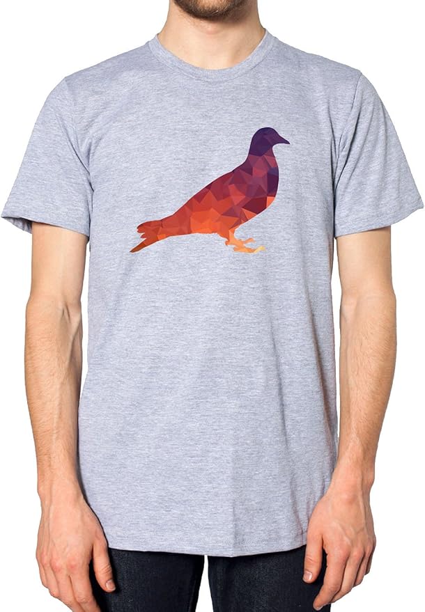 FunkyShirt Pigeon Geometric T Shirt Sport Grey Amazon.co.uk Clothing