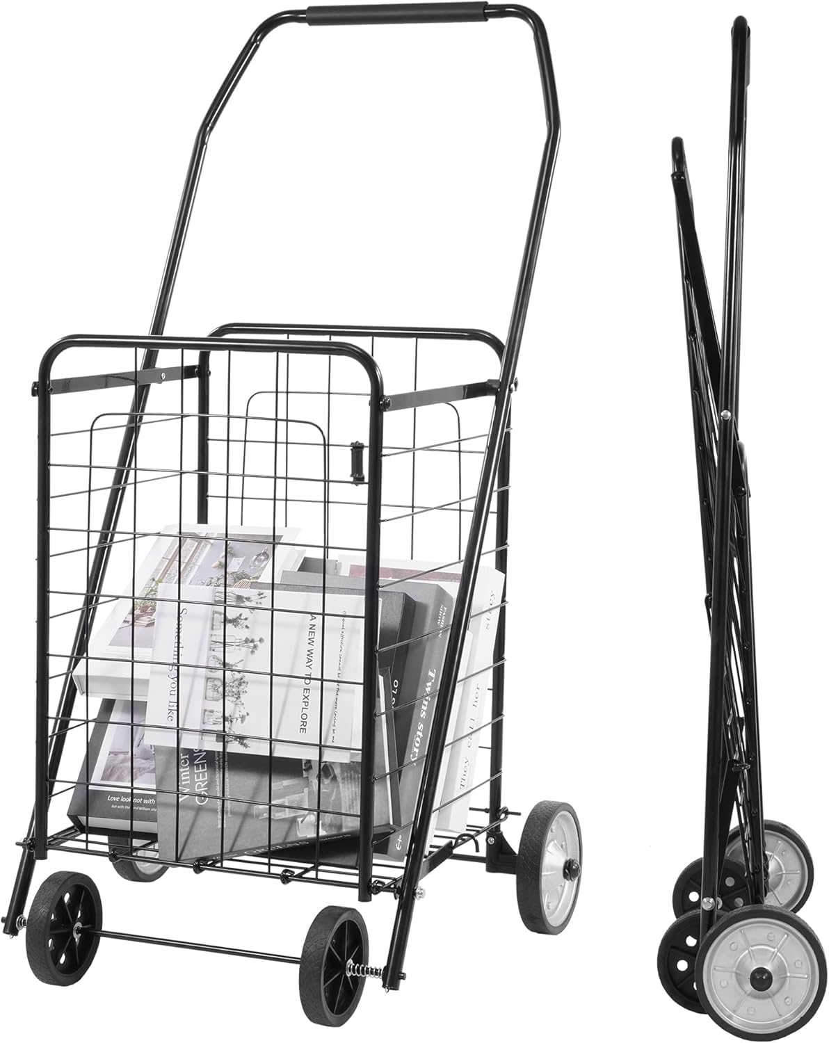 View 1 of **PARTS ONLY** Elevon Foldable Shopping Cart with Wheels, Heavy Duty Collapsible Utility Cart for Groceries, Laundry & Travel