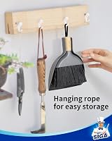 MR.SIGA Mini Dustpan and Brush Set Bamboo Handle Grey view 6