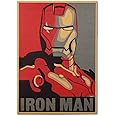 Vintage Marvel Superhero Iron Man Poster Retro 20 x14 Inch Unframed Marvel Posters Avengers Wall Art Kraft Paper Home Decor P