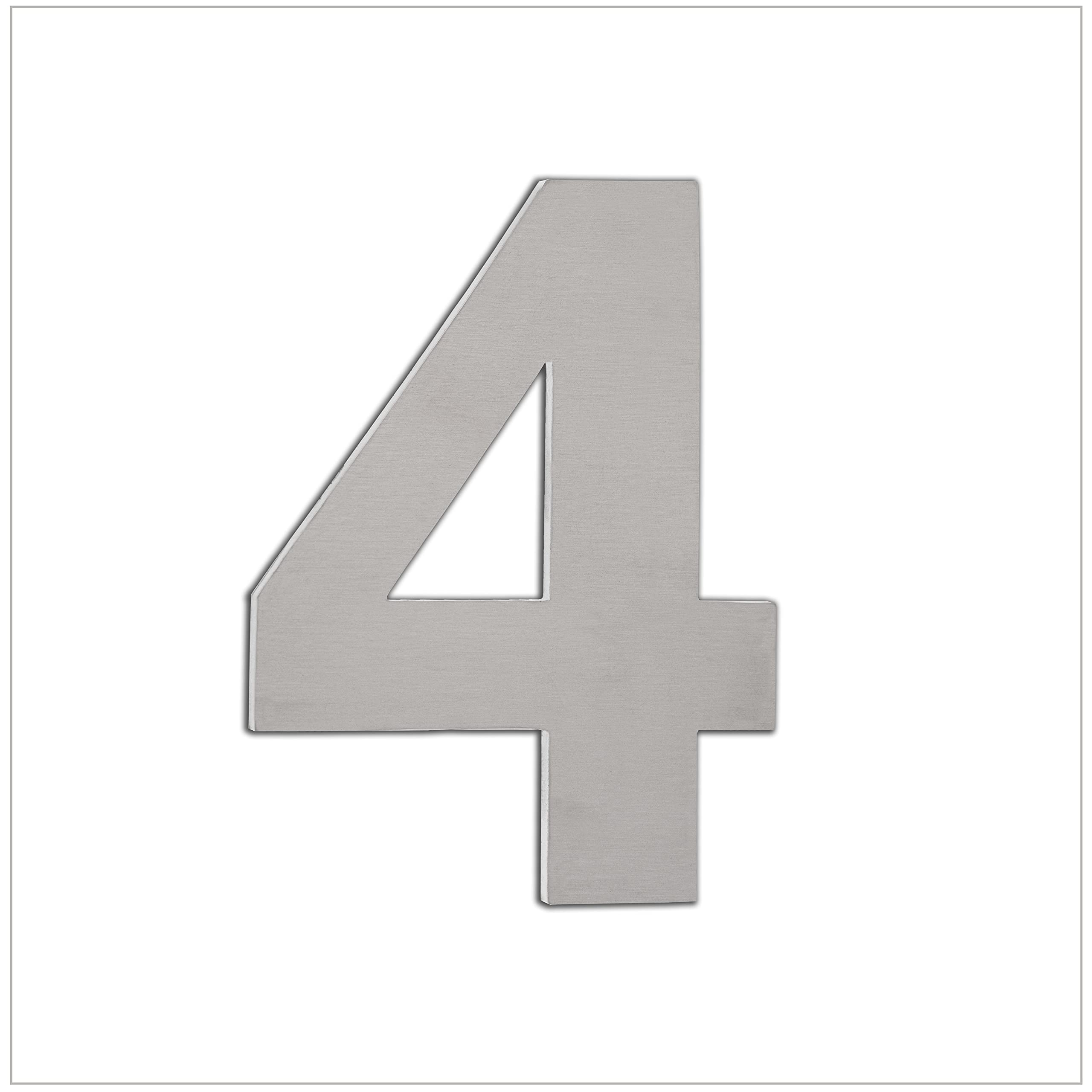 EVI Herrajes 640/120 - Numbers for houses "4" de 120 mm, finish matt inox (acero inoxidable),06401204AM