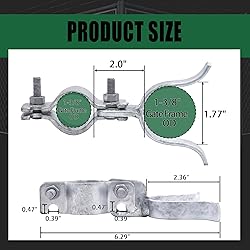 KINNAN 1-3/8" x 1-3/8" Chain Link Fence Gate