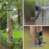 Urban Deco 6 Port Tube Bird Feeder Gray Weatherproof Hanging Hanger view 6