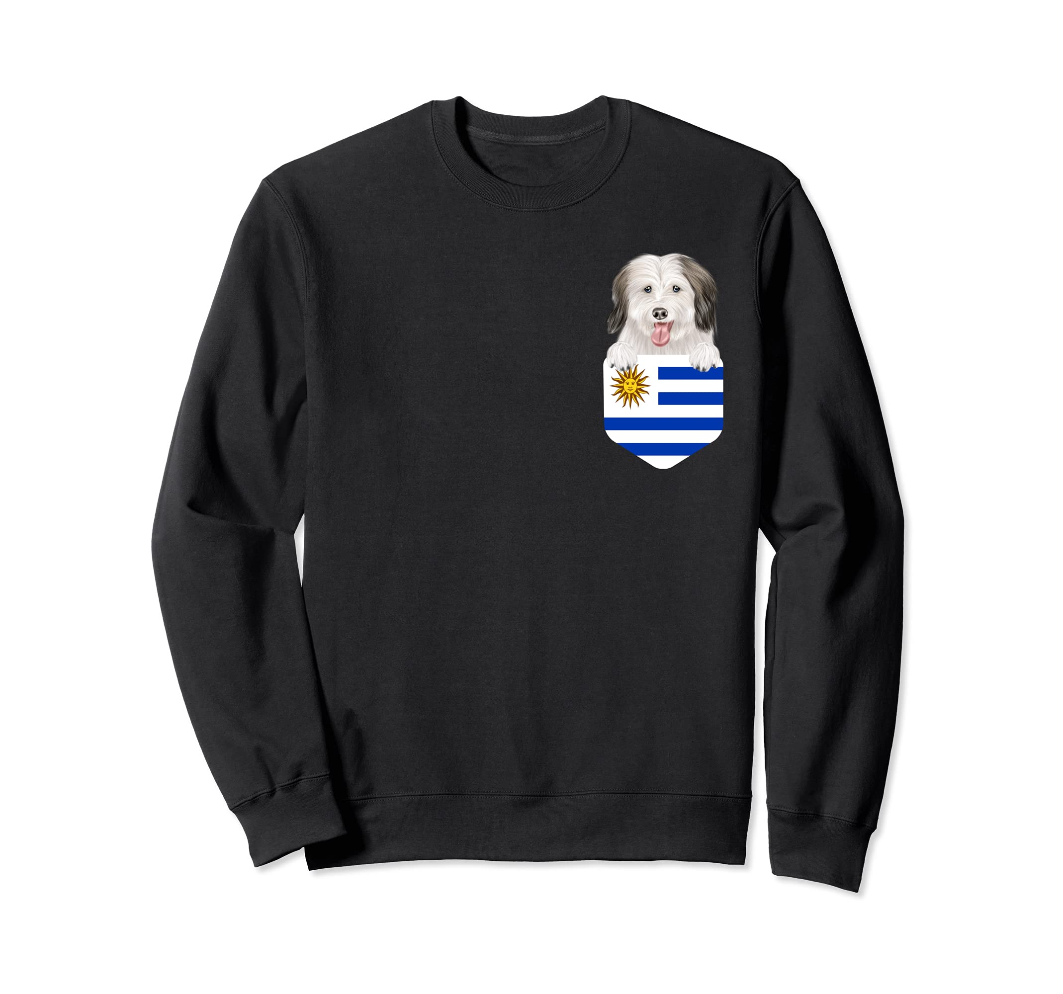 Uruguay Flag Coton de Tulear Dog In Pocket Sweatshirt