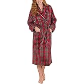 PajamaGram Long Womens Bathrobes - Flannel Robe Women