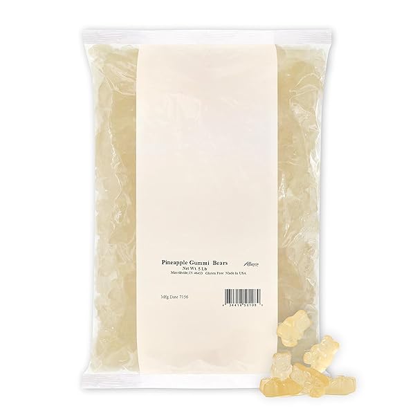 ALBANESE CANDY, PINEAPPLE GUMMI BEARS, 5-POUND BAG